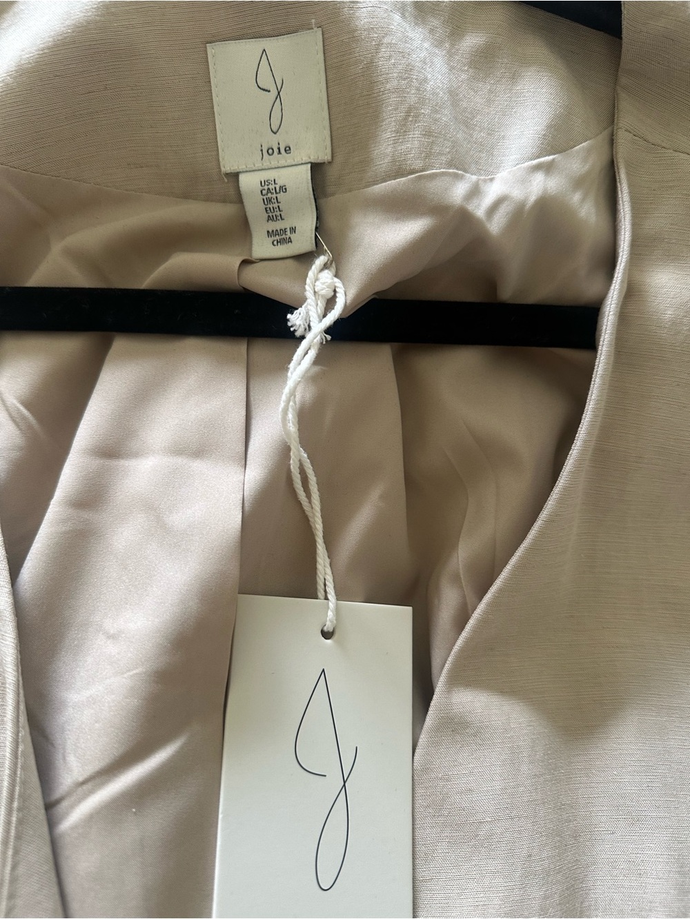 Joie Linen Blend Tailored Button Front Vest Beige Sleeveless Size L NWT - Picture 8 of 8